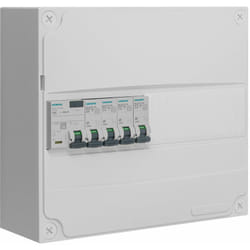 Tableau 1 rangée pré-équipé 1 inter. diff. 63A type A + 4 disjoncteurs - SIEMENS