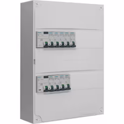 Description produit : Tableau électrique 2 rangées pré-équipé. Pour montage en GTL (gaine technique de logement) ou en sailli ...