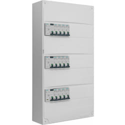 Tableau 3 rangées pré-équipé 3 inter. diff. 40A + 12 disjoncteurs - SIEMENS