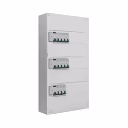 Description générale Tableau électrique 3 rangées pré-équipé, conçu pour un montage en GTL (gaine technique de logement) ou e ...