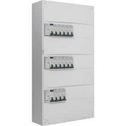Siemens - Tableau 3 rangées pré-équipé 2 inter. diff. 40A type a + 1 inter. diff. 63A + 13 disjoncteurs