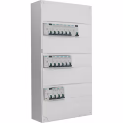 Description générale Tableau électrique pré-équipé de 3 rangées, conçu pour un montage en GTL (gaine technique de logement) o ...