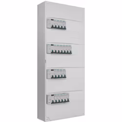 Description générale Tableau électrique 4 rangées pré-équipé, idéal pour le montage en GTL (gaine technique de logement) ou e ...