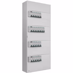 Description générale Tableau électrique 4 rangées pré-équipé, idéal pour un montage en GTL (gaine technique de logement) ou e ...