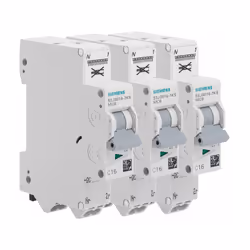 Description produit : SIEMENS 3 disjoncteurs 16A auto Ph+N Courbe C 4.5kA 230V. Pour protéger vos biens en cas de surchauffe  ...