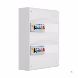 Tableau 2 rangées pré-équipé 1 interdiff 63A + 1 interdiff 40A + 8 disjoncteurs