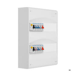 Tableau 2 rangées pré-équipé 1 interdiff 63A + 1 interdiff 40A + 8 disjoncteurs