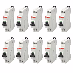 Lot de 10 disjoncteurs Ph+N raccordement Vis 10A-45Ka - Courbe  C