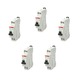 ABB - Lot de 5 disjoncteurs Ph+N raccordement Vis 10A-4,5Ka - Courbe c