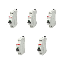 ABB - Lot de 5 disjoncteurs Ph+N raccordement Vis 16A-4,5Ka - Courbe c