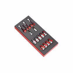 Détail de la composition :- 5 douilles longues SHP 6, 7, 8,10, 12 mm.- 9 douilles courtes STM 5, 6, 7, 8, 10, 12, 14, 17, 19  ...