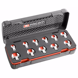 Facom 10.J11, Torque wrench end fitting, Chrome, 10,11,12,13,14,17,19 mm, 11 pièce(s)