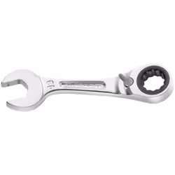 Caractéristiques :Clé à fourche à cliquet à tige extra-courte : idéale dans les endroits très étroits.Mécanisme à cliquet com ...