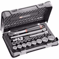 Contenu de la livraison :1 cliquet réversible haute densité 1/2" : S.161B19 douilles 1/2", 6 pans, métrique : p.8 - 9 - 10 -  ...