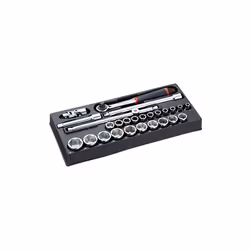 26 Pièces jeu de module douilles 1/2'' 6 pans métriques Compatible avec le système de rangement modulaire Facom Adapté aux se ...