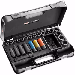 Description générale Ce coffret de douilles à chocs 1/2'' est conçu pour résister à une utilisation intensive avec des outils ...