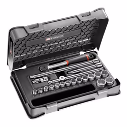 Coffret de douille 3/8 12 pans - FACOM - J.161-3P12 - - Douilles de 8 à 22 mm. - Présentation : coffret plastique BP.112 : 38 ...