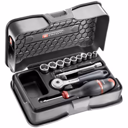 Contenu de la livraison :1 cliquet réversible 1/4" original : R.151B.9 douilles 1/4", 6 pans, métriques : R. 5,5 - 6 - 7 - 8  ...