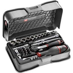 Coffret de douilles 1/4'' 12 pans métriques et embouts 31 pièces Facom R.161-5P12
