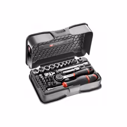 1 x cliquet étanche 1/4 "à haute performance R.161B. 1 x 1/4 "point de serrage - R.236A 10 x 1/4 douille 6 pans: R.5,5 - 6 -  ...