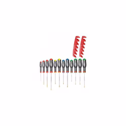 Description générale Découvrez le Jeu de 12 tournevis PROTWIST avec 2 racks de rangement FACOM AT.J12R2PB, l'ensemble idéal p ...