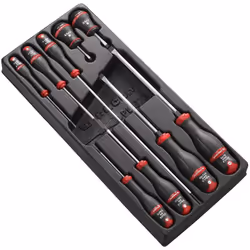 Module de 9 Tournevis Protwist Facom MOD.AT4 Compatible avec le système de rangement modulaire FACOM Adapté aux servantes CHR ...