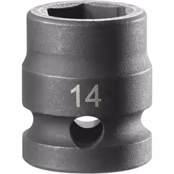 Taille d’écrou = 14mm Impérial/Métrique = Métrique Taille d'entraînement = 1/2" Type d'empreinte = Douille impact compacte Ty ...