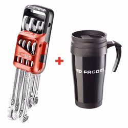 Jeu de 8 clés mixtes 8 - 19 mm FACOM 440.JP8MPF sur étui portatif Clé standard pour toutes les applications courantes Tête po ...