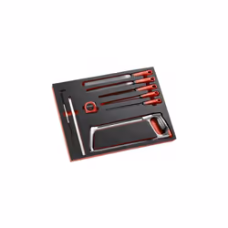 Type de kit = Kit d'outils d'entretien de pièces Contenu du set = Scie à plateau en mousse, mètre à ruban et filets Nombre de ...