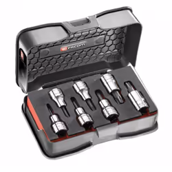 Composé de 7 douilles tournevis : SXM.25 - 30 - 40 - 45 - 50 - 55 - 60 Livré en coffret MBOX Small (s'insère dans les tiroirs ...