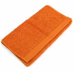 SERVIETTE INVITE 33x50 cm, 100% COTON 550 g/m2 - PURE COLORIS ORANGE SAFRAN Cette serviette invité au style épuré est disponi ...