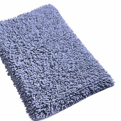 Linnea Chenille, Bleu, Coton, 1800 g/m², Inde, 50 x 80 cm, 850 g