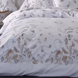 Linnea Plumes, Blanc, Percale