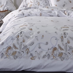 Linnea Plumes housse de couette Blanc Percale 280 x 240 cm