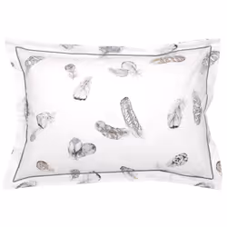 Linnea Plumes, Blanc, Percale, 125 g/m², Plumes, France, 50 x 70 cm