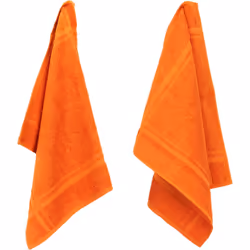 LOT DE 2 TORCHONS DE CUISINE 50x50 cm, 100% COTON 400 g/m2 - PURE KITCHEN TERRY ORANGE Donnez de la couleur à votre cuisine a ...
