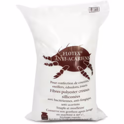 REMBOURRAGE FLOTEX BOULES ANTIACARIENS - SAC 1 KG Ce rembourrage est constitué de fibres polyester creuses siliconées, traité ...