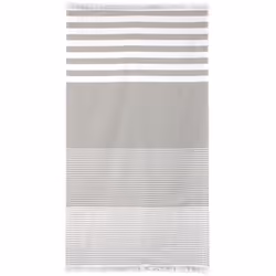 DRAP PLAGE 100x180 CM VENTSPILS Beige Ambiance bord de mer avec ce drap de plage décliné dans des tons de beige et blanc, et  ...
