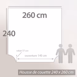 Linnea Amazonia housse de couette Écru Coton 260 x 240 cm