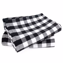 Linnea Squares vichy, Noir, 50 x 70 cm, Coton, 260 g/m², 2 pièce(s), Portugal