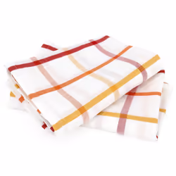 Linnea Squares lin, Orange, 50 x 70 cm, Coton, 230 g/m², 2 pièce(s), Portugal