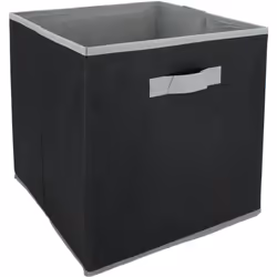 Cube de rangement en carton et revêtement non tissé 27L noir et gris Cube de rangement pliable et bicolore noir avec intérieu ...