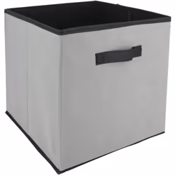 Cube de rangement en carton et revêtement non tissé 27L gris et noir Cube de rangement pliable et bicolore gris avec intérieu ...