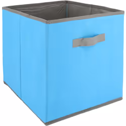Cube de rangement en carton et revêtement non tissé 27L bleu et gris Cube de rangement pliable et bicolore bleu avec intérieu ...