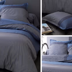 Linnea Enzo housse de couette Bleu Satin 200 x 200 cm