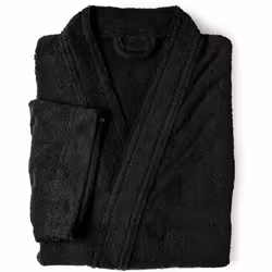 PEIGNOIR ADULTE KIMONO COLLECTION PURE TAILLE L TEINTE noir Un peignoir kimono adulte au style épuré, en éponge 100% coton, l ...