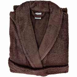 PEIGNOIR ADULTE COL CHÂLE COLLECTION ROYAL CRESENT TAILLE L COLORIS marron taupe Un peignoir au style épuré en coton épais, d ...