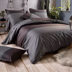 Linnea Enzo housse de couette Noir Satin 140 x 200 cm