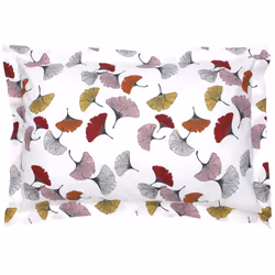 Linnea Ginkgo, Rose, Percale, 125 g/m², Ginkgo, France, 50 x 70 cm