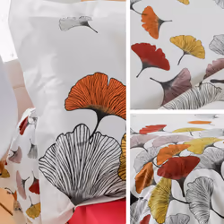 Linnea Ginkgo housse de couette Rose Percale 140 x 200 cm